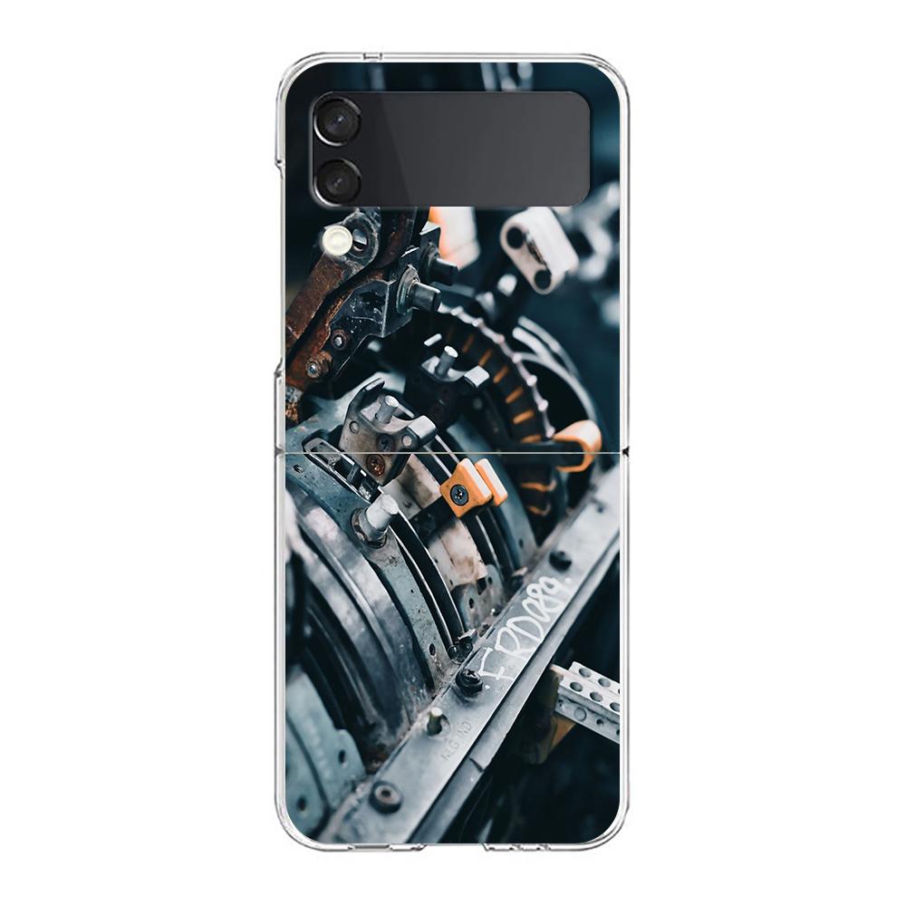 

Phone Cover For Samsung Galaxy Z Flip 7,6,5,4 Case Transparent For Samsung Z Flip 3 Hard PC Mechanic Auto Repair Check Engine Galaxy Z Flip6