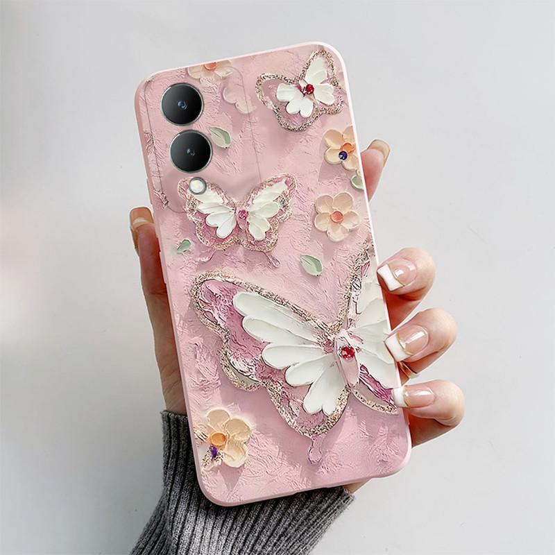 Custodia Per Vivo Y17 S Y17S Y16 Custodia Per Telefono Silicone Morbido Bella Farfalla Cover Posteriore Per VivoY17S Vivo Y 17S Y 16 Fundas Coque Capa