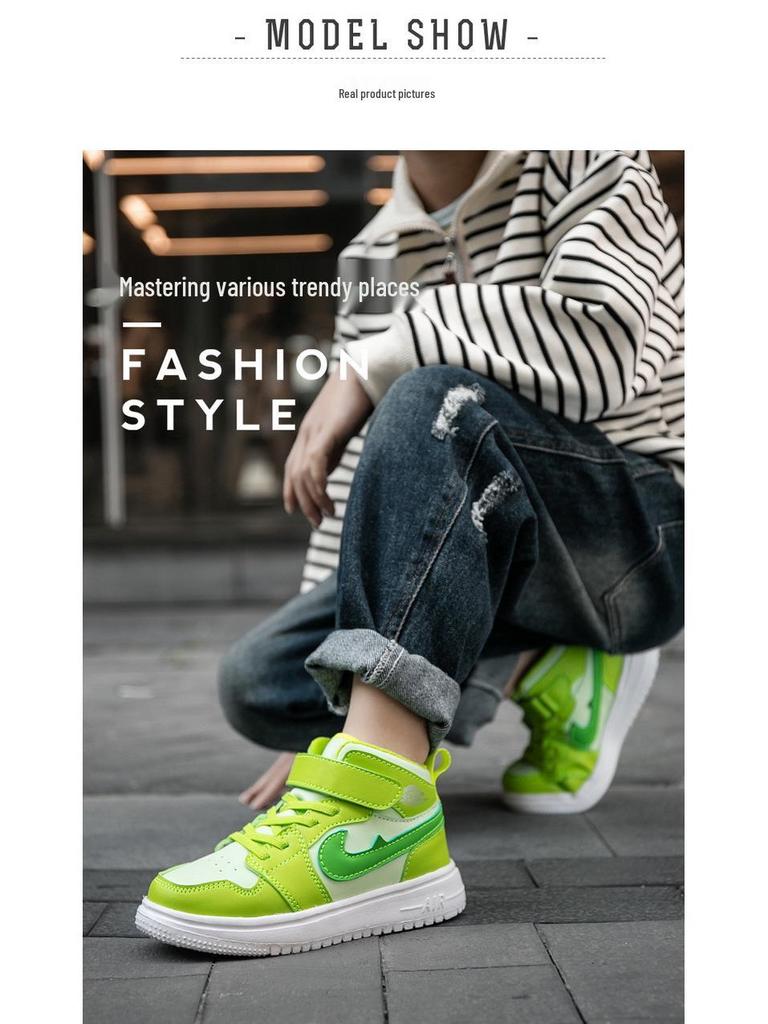 Zielone Jabłko Panda Czarno-Białe Buty Skate dla Dzieci - Kolekcja Wiosenna dla Chłopców i Dziewcząt