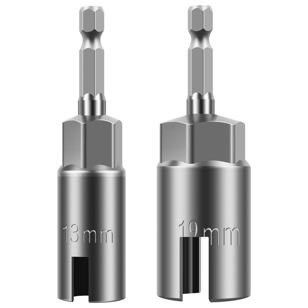 Wing Nut Driver Sockets 1/4”Hex Shank Wing Nut Driver Set 10-19mm Nut Driver Set Drill Bit Sockets for Panel Nuts Screws Bolt