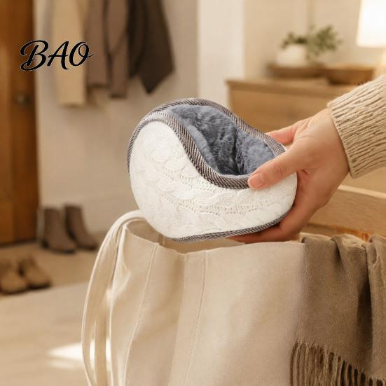 Cold Weather Winter Earmuffs Ear Muffs for Women Men, Foldable with Thickened Warmers Plush Lining, Soft Knit Thermal Outdoor Sports