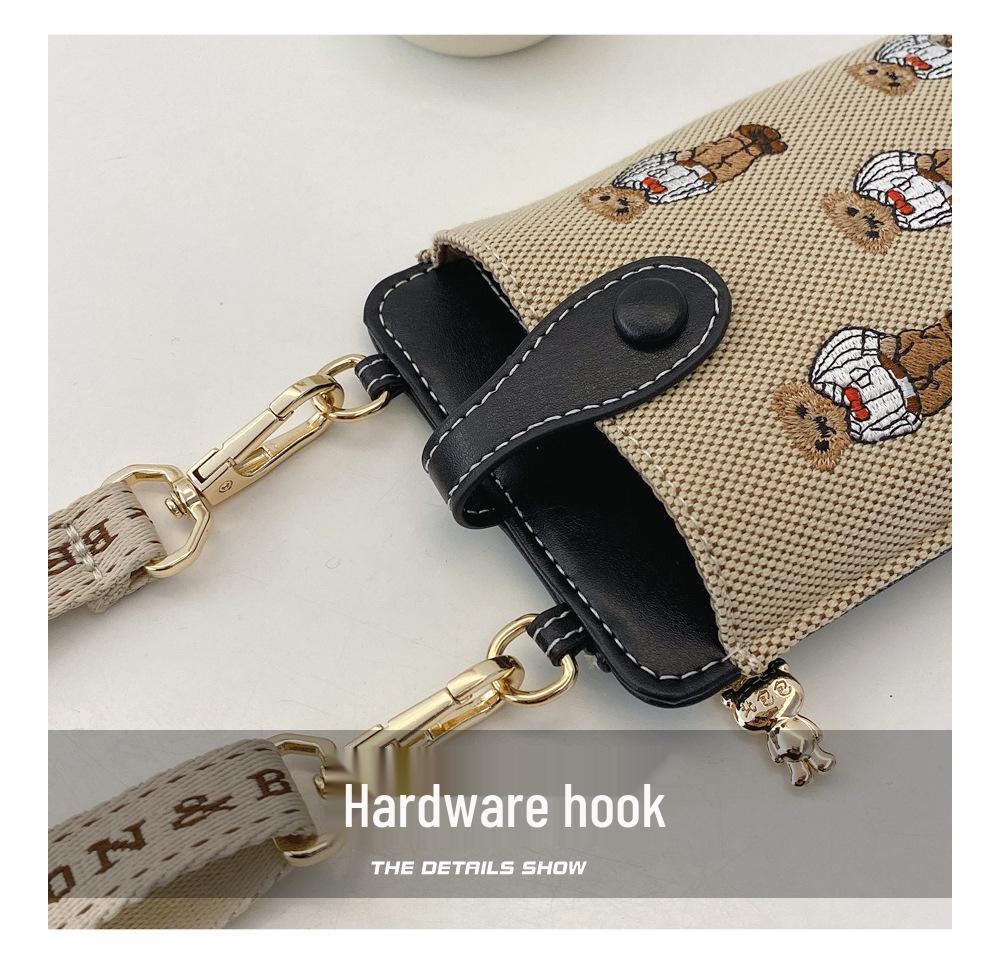 Damen Retro Farbblock Cartoon Umhängetasche für Lässige Mode, Passend für Handy