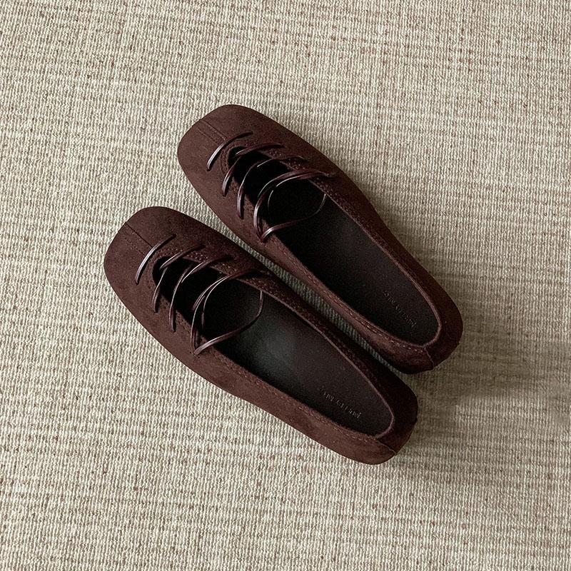 Fashion Fashion Shallow Ladies Flats Slip On Shoes Female Height Increasing Footwear Square Toe Women Flats With Shoes New