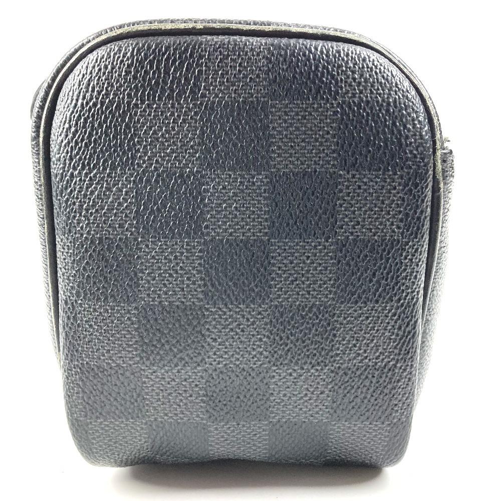 Louis Vuitton N47625 Damier Graphite Makeup Cosmetics Pouch Clutch Bag
