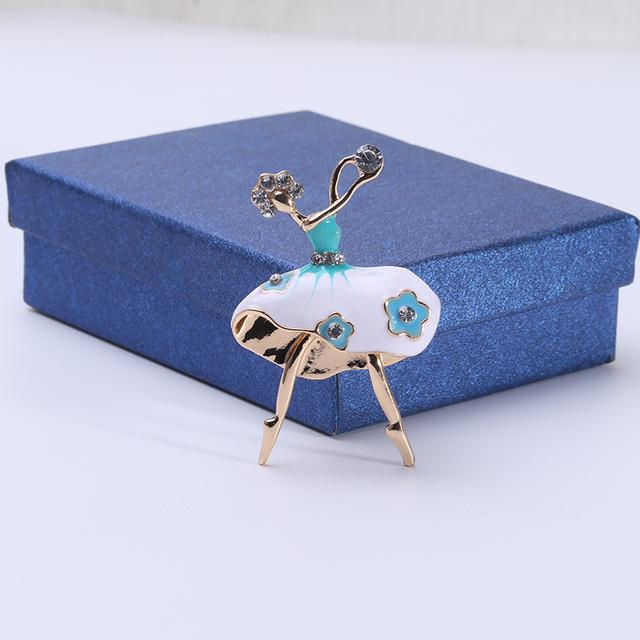 Moda drăguț rafinat prietenă dans dans balet broșă cristal stras broșe de sticlă pin pentru femei accesoriu rochie de mireasă