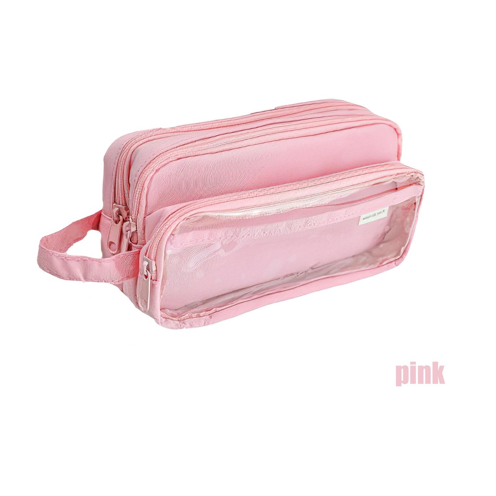 

Пенал для карандашей поэтапного типа с 3 отделениями, прозрачный передний кремовый цвет, сумка для хранения канцелярских принадлежностей в школе