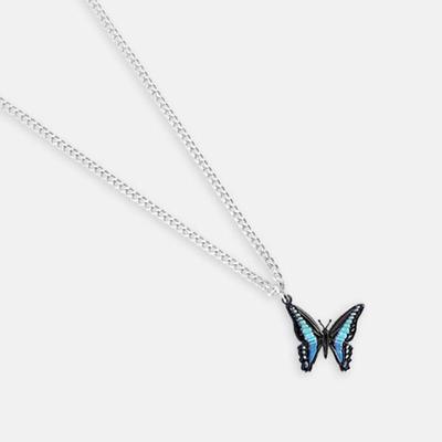 Halskette aus Chirurgenstahl, Schmetterling-Anhänger für Damen und Herren, 601ZIDA