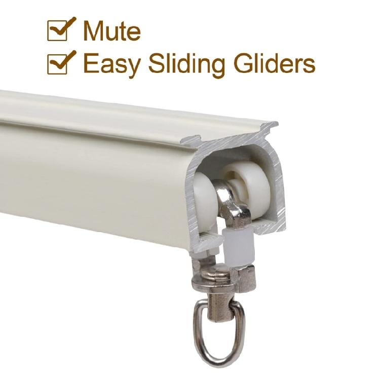 20PCS Aluminum Curtain Gliders Curtain Movement Rollers For Homes and Hotel Setting Noise Reduction Curtain Tracks
