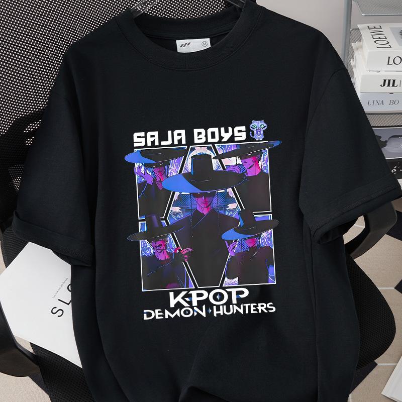 Kpop Korean Wave Witch Hunt Printed Short Sleeved T-shirt