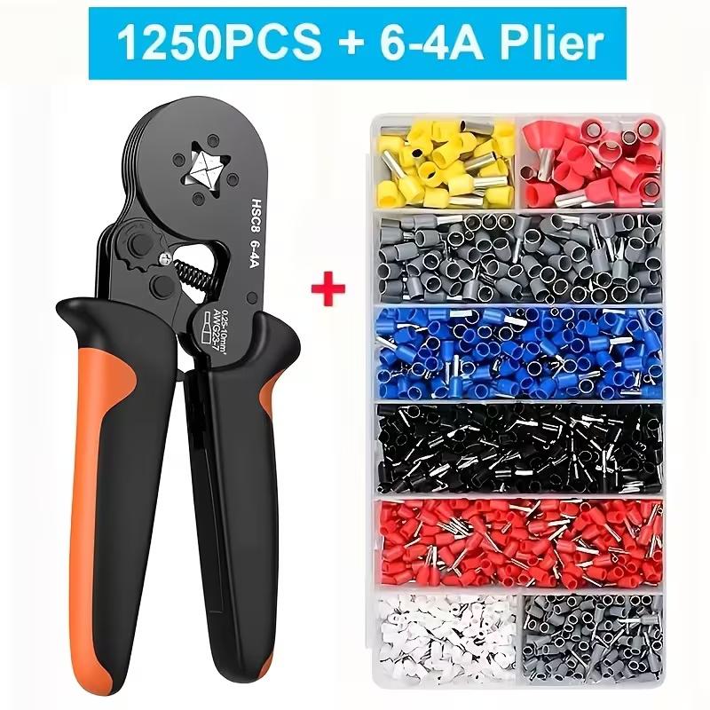 European Tubular Terminal Crimping Pliers HCS8 6-4A, VE/TE Pin Cold Crimp Terminal, Electrician Wire Tools