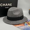 Hot sale ebay autumn models hemp gray short brim flat edge cone versatile top hat men and women, gentleman's hat