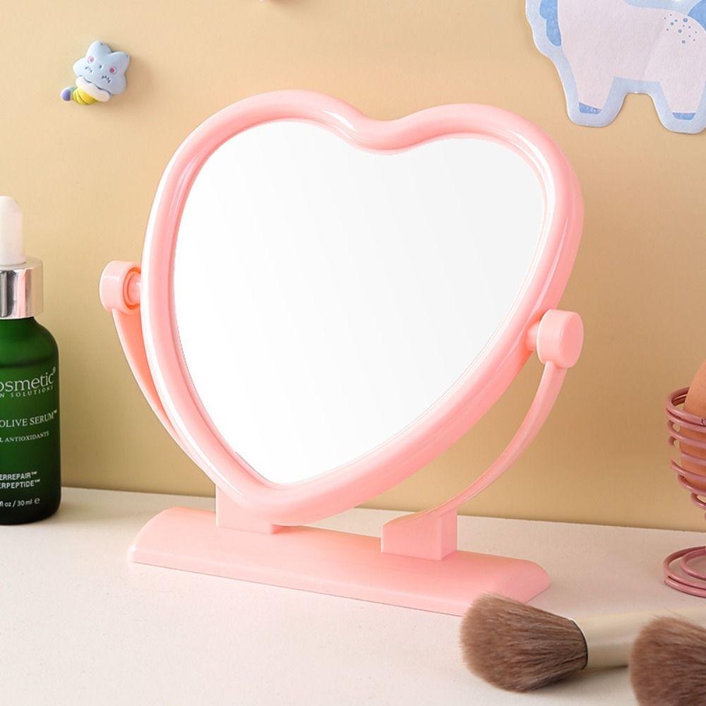 

Portable Double-sided Love Makeup Mirror HD Compact Mirror Simple Desktop Vanity Mirror Women розовый