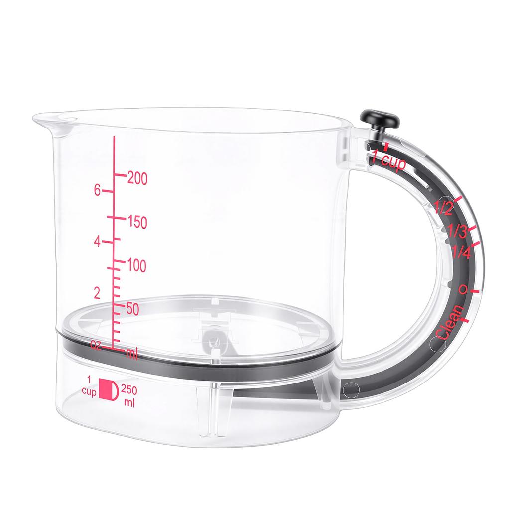 Adjustable Measuring Cup 4 in 1 Multi Functional with Base for Cooking Baking Ingredients