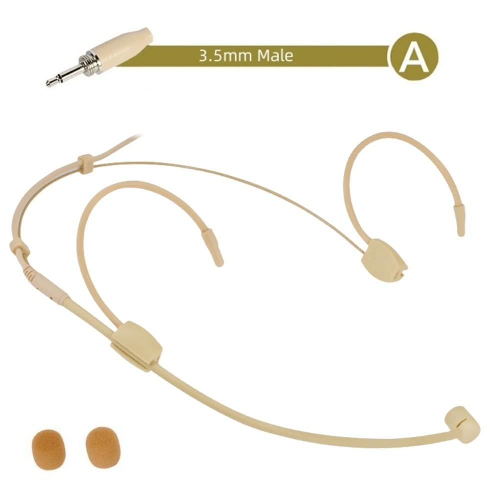 

Бежевий навушник-мікрофон з подвійним вушним гачком і доступними варіантами 4-контактного XLR-роз єму A