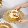 12.59" Gold Charger Plates Chargers With Floral Reef Plastic Round Ruffled Rim Dinner For Dinner Wedding Party Decoration