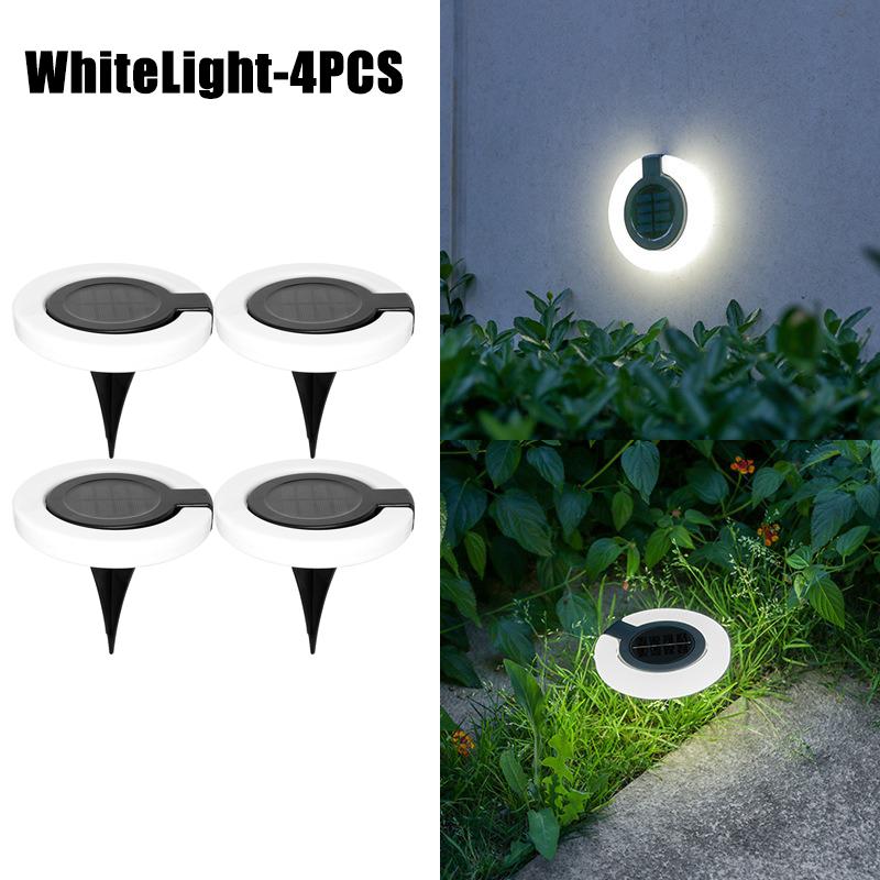 Solar Lights Outdoors Lamp 360° LED Floor Lights IP65 Waterproof with On/Off for Garden Yard Backyard Driveway Patio Lawn