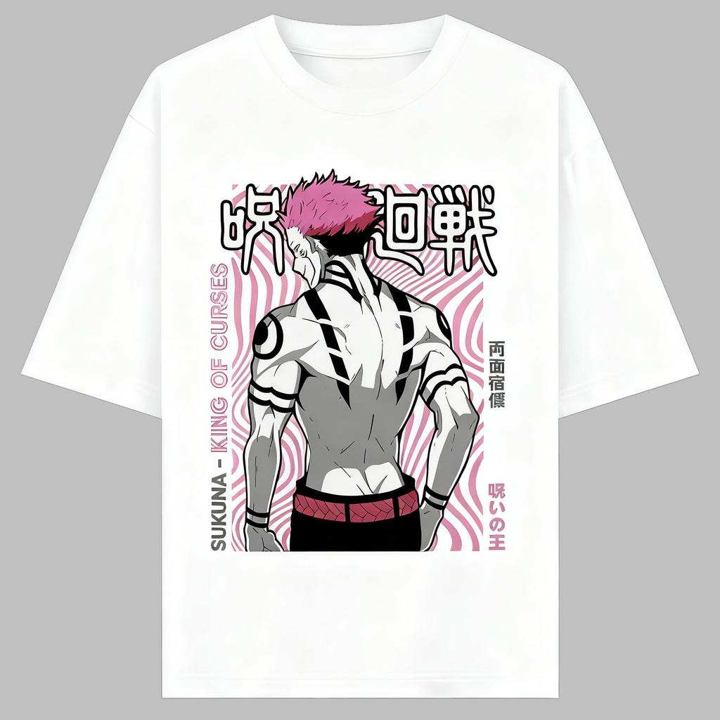 Jujutsu Kaisen Anime Ryomen Sukuna Druck Baumwolle T-Shirt Herren und Damen Harajuku Mode Locker Sommer Anime Merchandise Kleidung