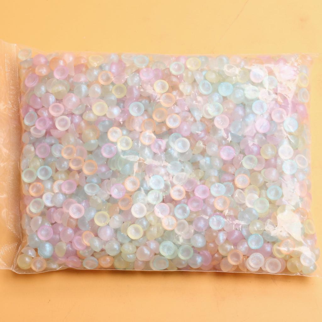 500g 10mm/12mm Bezporowe Akcesoria do Biżuterii DIY Moda Drobne Błyszczące Koraliki Okrągłe Plaster Półkole Kolor Macaron Materiał Akryl Handmade