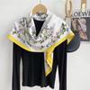 Spain Fashion Million Floral Square Silk Scarf Ladies High Quality Print Soft Shawls and Wraps Bufanda Muslim Hijab 90*90Cm