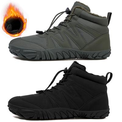 2024 Winter Booties Männer Schnee Barfuß Casual Schuhe Outdoor Arbeit Schuhe Damen Warme Pelz Männer Ankle Schuhe Männlichen Schnee Stiefel plus Größe