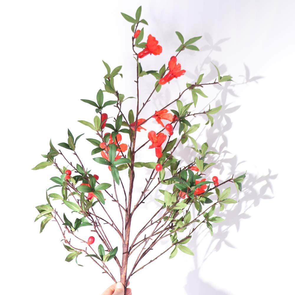 Realistic Pomegranate Flower Branches 85cm Fake Flower  Wedding Party Decor