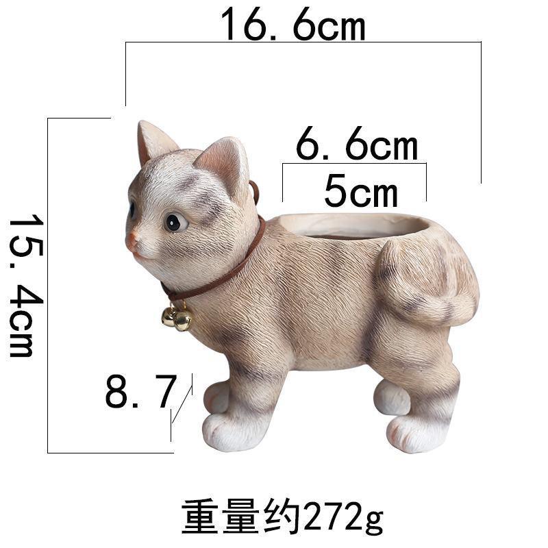Cartoon Cat Resin Succulent Flower Pot Home Office Balcony Green Plant Cute Flower Utensil Gardening Decorative Ornament