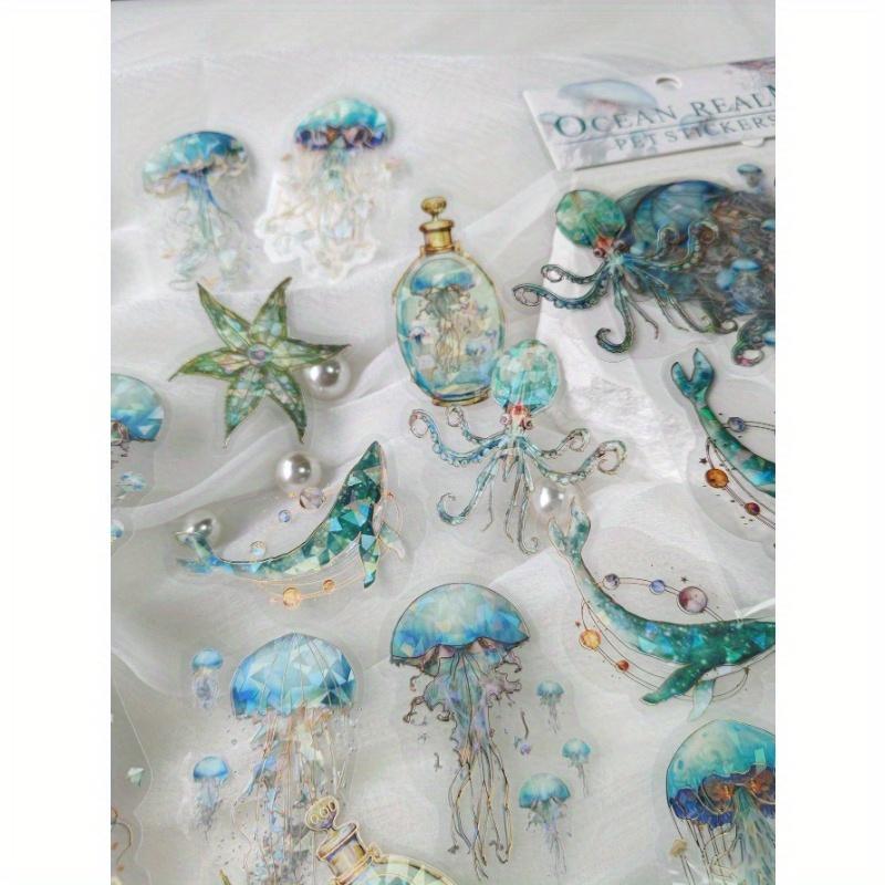 

1 упаковка из 20 листов декоративных наклеек с осьминогами и медузами с фольгированной печатью one-size разноцветный