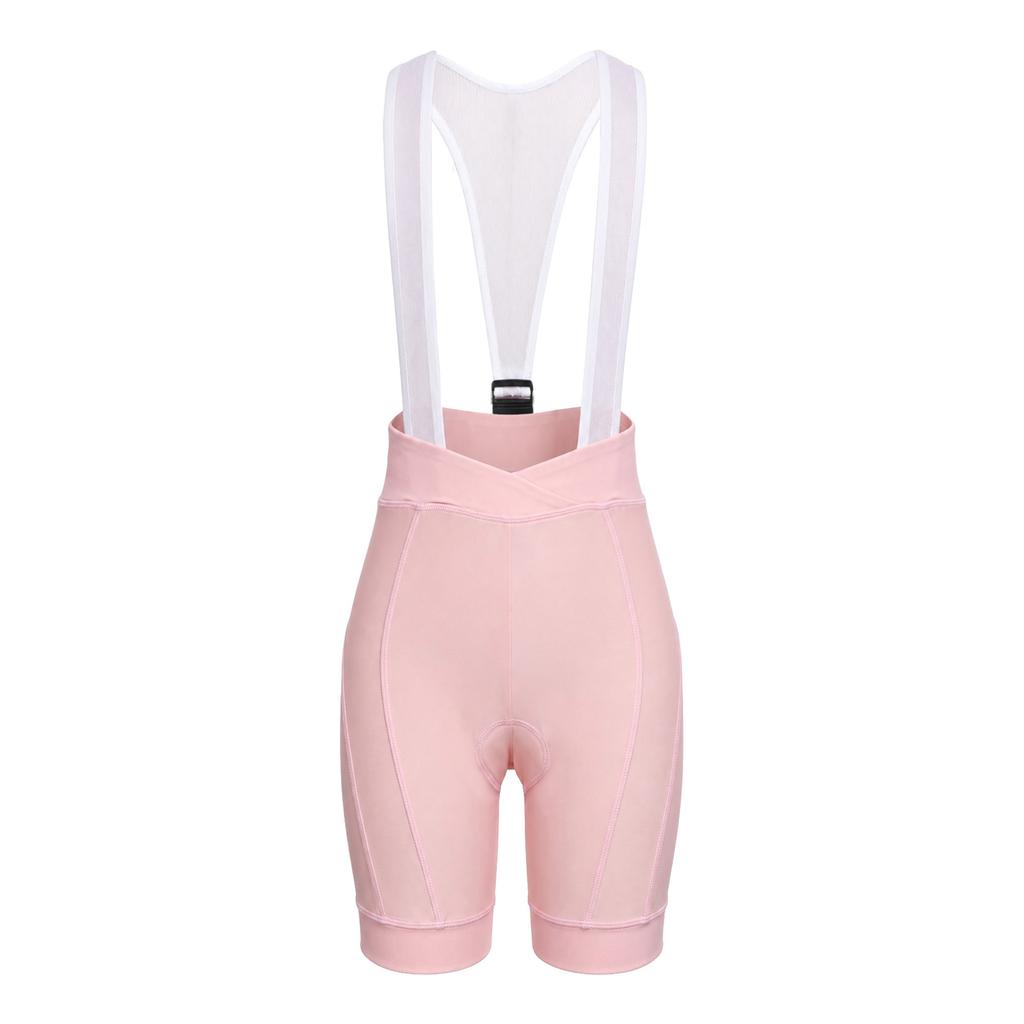 Kids Girls Cycling Bib Shorts High Waist V-Front 3D Padded Bike Shorts with Mesh Straps for Outdoor Sports Training