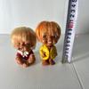 [Used] Showa Retro Vintage Japanese Sofubi Dolls Set of 2 Rooted Hair Painted Eyes