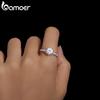 BAMOER D Color VVS1 EX Moissanite Flower Ring 1ct Round Moissanite Diamond Solitaire Engagement 925 Silver Rings For Wo