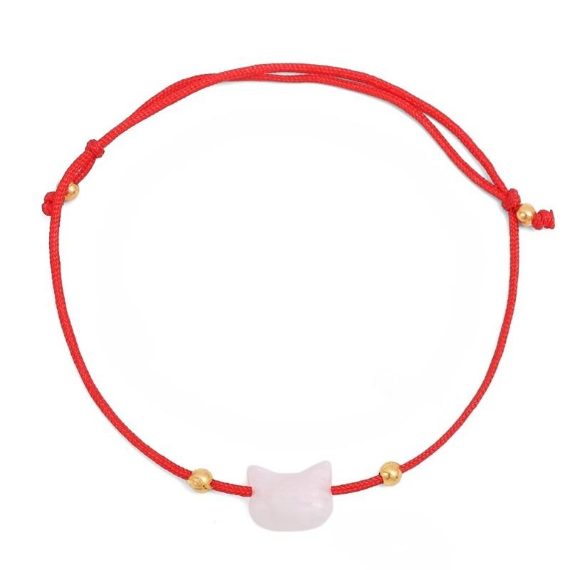 2pcs Cute Cat Beaded Couple Bracelet Hand Woven Adjustable Bangles Friendship Jewelry for Men Women Anniversary Gift Accessories