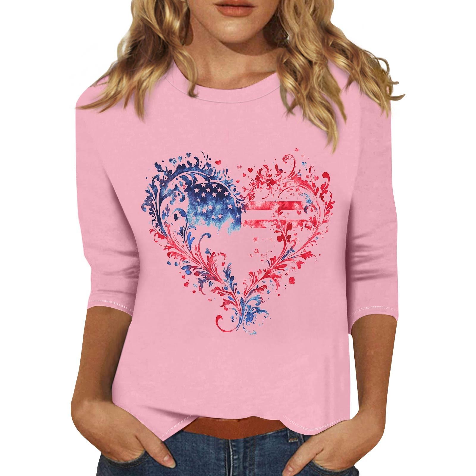 

Женский модный повседневный пуловер с воротником три четверти и принтом M розовый