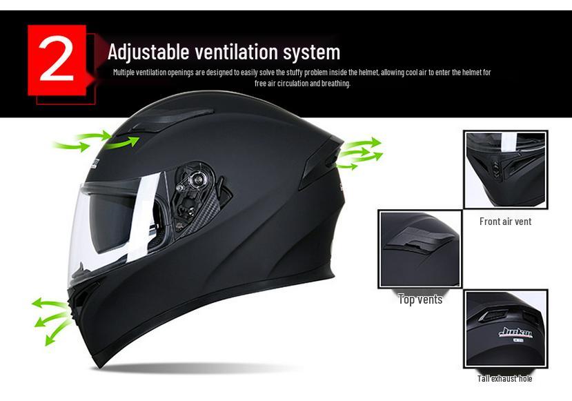 Jiekai Full Face Flip-Up Motorcycle Helmet for Men & Women with Horn Design - All Season Racing Safety Helmet.