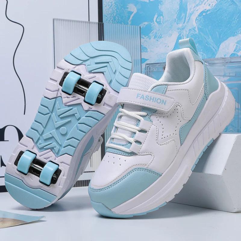 2026 the Latest Girls' Roller Skates Outdoor Breathable Wear-resistant Four-wheel Wheel Shoes Student Roller Skates