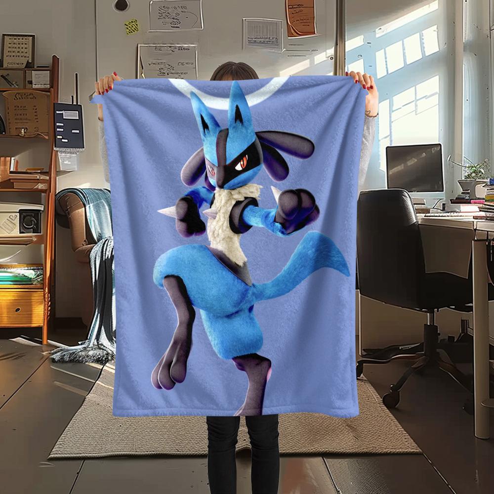 Lucario 2 Print Flannel Blanket, High quality Comfortable for All Seasons, Home Decor, Warmth and Comfort
