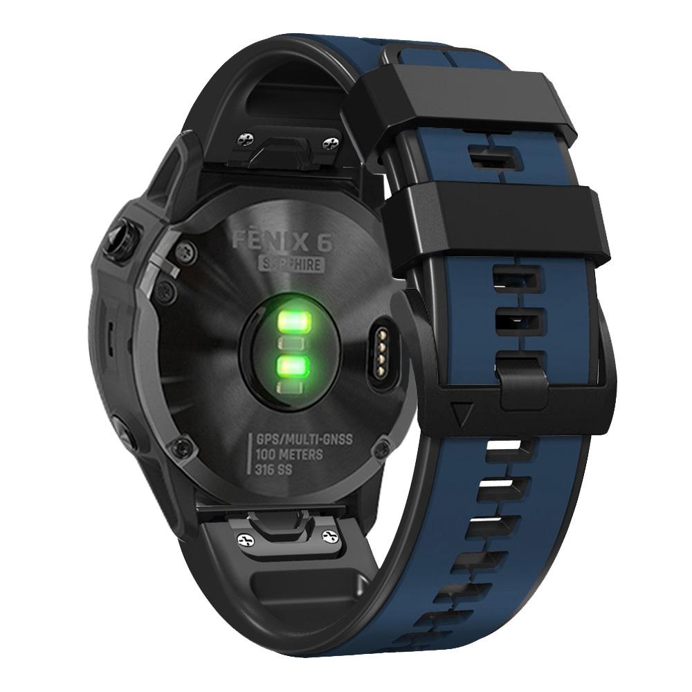 For Garmin Enduro/Tactix Delta/Tactix 7 Pro Pin Texture Silicone Watch Band 26mm Dual Colors Replacement Wrist Strap