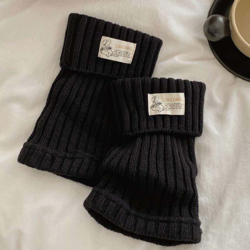 Однотонные гетры с отворотом для девушек-миллениалов, трикотажные гетры с ворсом крутого стиля, тканевые короткие гетры 1 pair