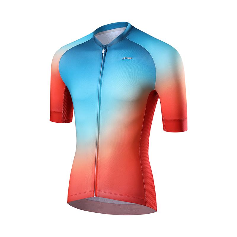 

Li-Ning Sunset Series Three-Dimensional Cut High Elastic Breathable Lightweight Short Sleeve Cycling Jersey Men cycling jersey LCTE083-3 M