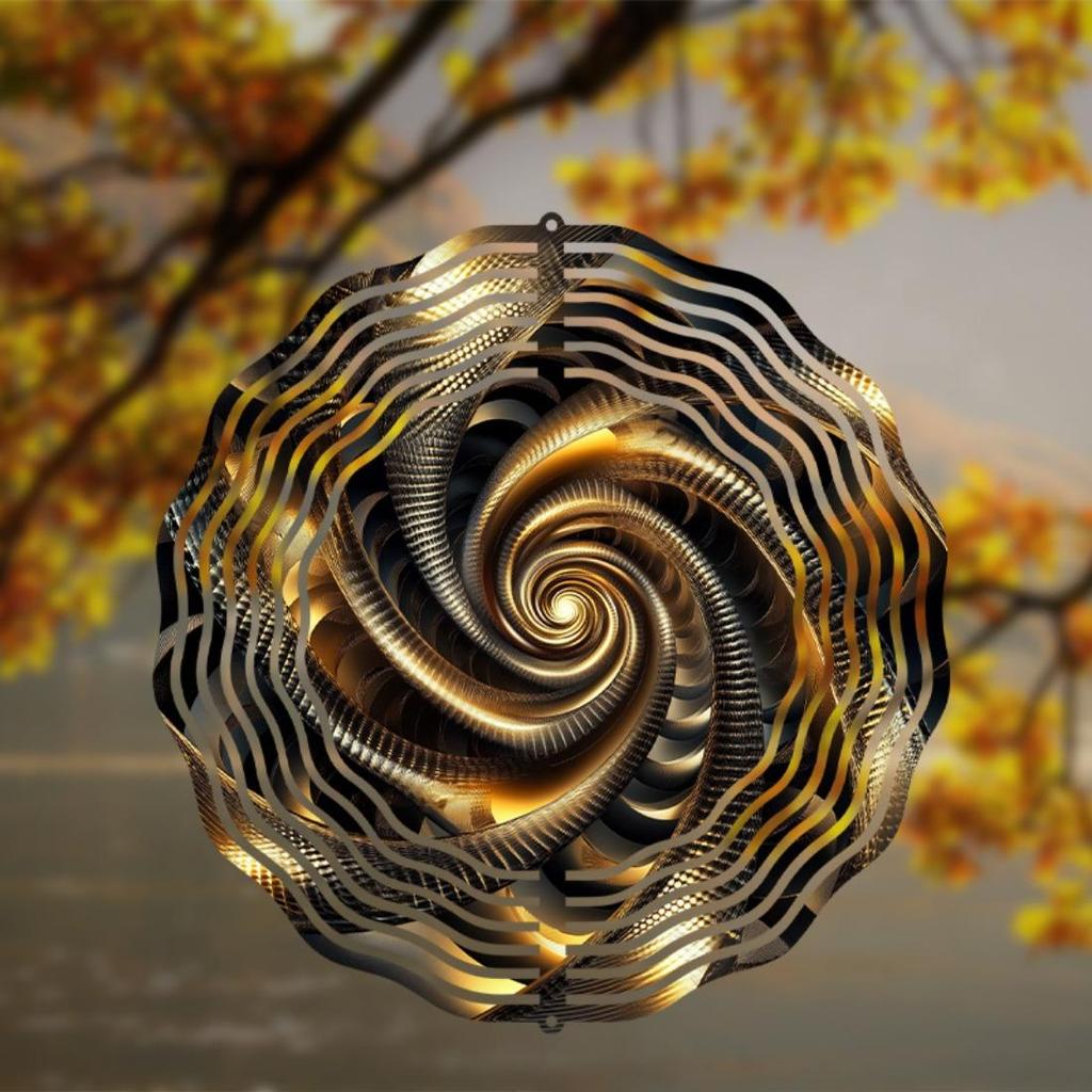 Spirale für Galaxy Metall Windspiel - 360° drehbarer Haken, doppelseitiges künstlerisches Design, lebendig & filigran für Garten- und Hinterhofdeko