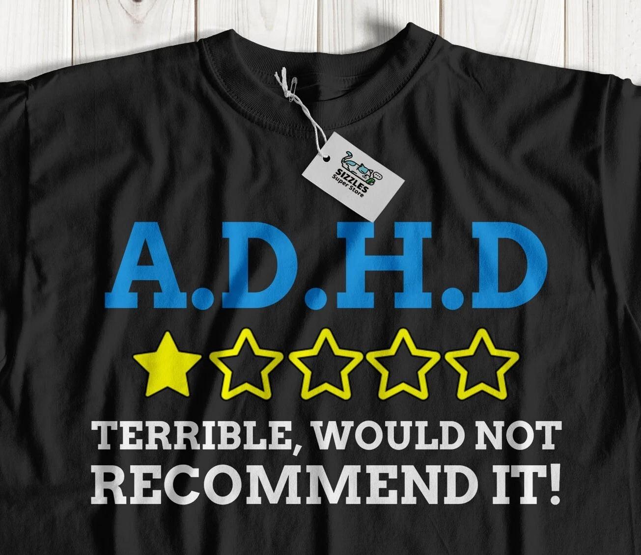 Unisex ADHD T-Shirt Attention Deficit Hyperactivity Disorder Gifts & Hyper Gift 3XL