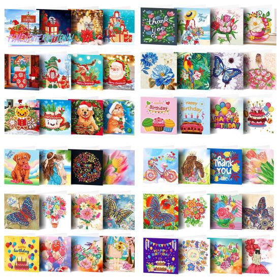 

DIY День Рождения Поздравительная Открытка Алмазная Живопись Открытка Ручной Работы Сияющий Цветок Птица Шаблон Поздравительная Открытка B