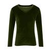Women's Fashion Casual Velvet Colour V,Neck Long,Sleeved T,Shirt Top