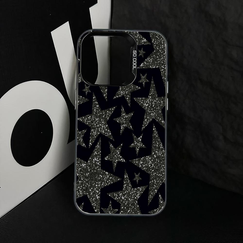 Simple Shining Star Case for iPhone 16 15 14 13 12 11 Pro/ Max/Plus Anti-fall and Fingerprint