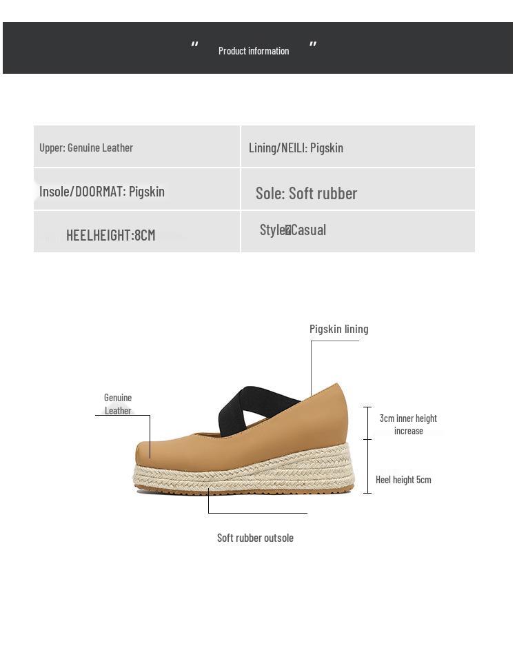 Korean Style 8CM Height Boost Ballet Espadrilles with Thick Sole & Cross Strap Wedge Heel - 2025 Edition