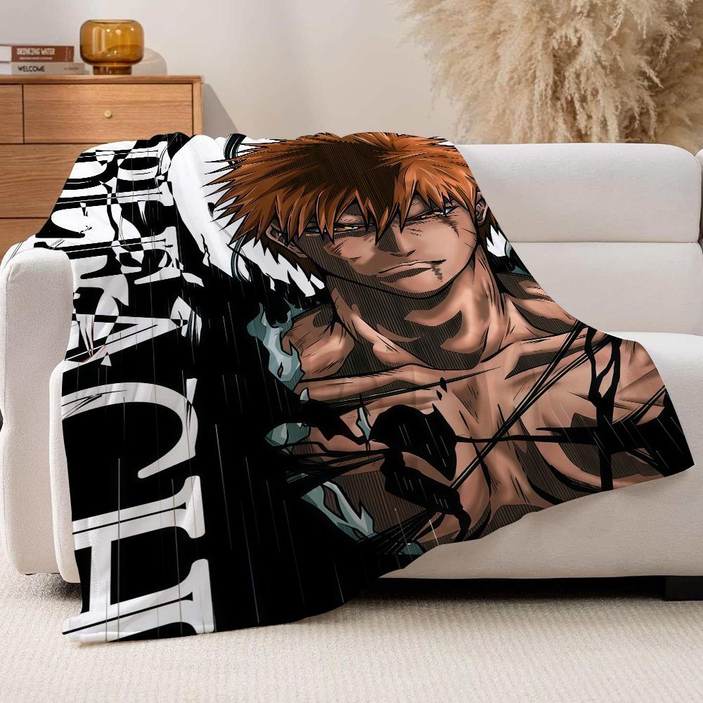 Adventure Anime B BLEACH Blanket For Sofa Office Bed Plane Travel Sleep Read Relax Camping Soft And Warm
