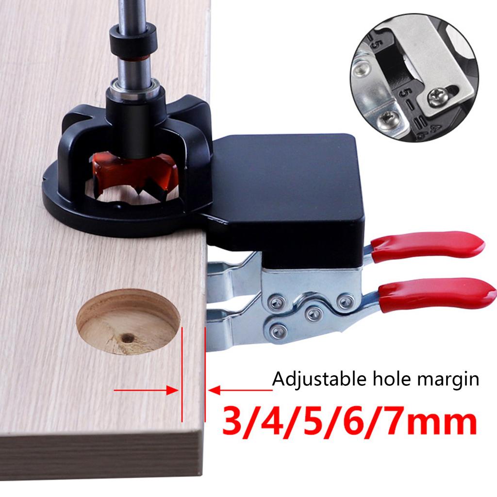 35mm Cabinet Hinge Jig Drilling Hole Puncher Accurate Locking Woodworking Dowel Jig Drill Guide Locator for Door