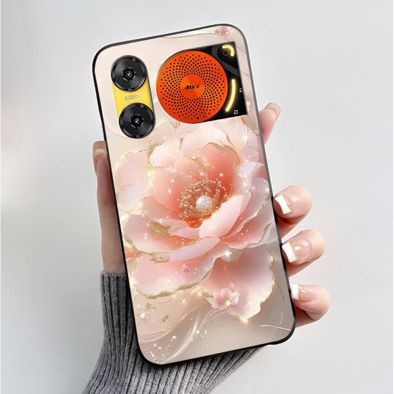 Printing Case For ZTE Nubia Music 2 Music2 Soft Silicone Black Shell For ZTE Nubia Music Z2353 Cover Cute Flower Cartoon Casing