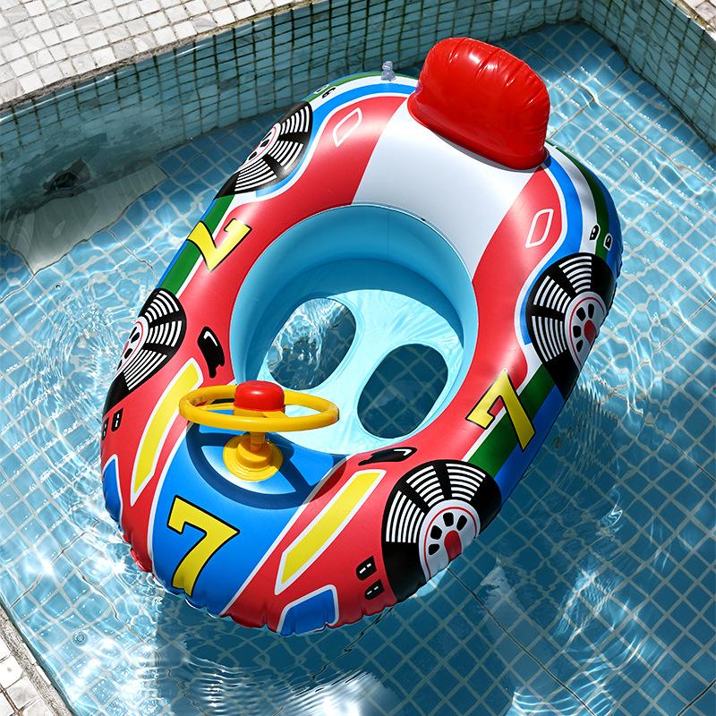 Inflatable Children's Swimming Ring Car Design Safe Pool Float for Baby Summer Water Fun