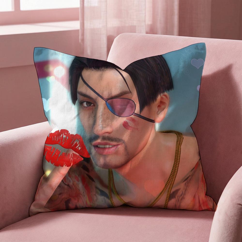 Love G-Goro Majima Y-Yakuza Cushion Cover Multi-Scene Pillow Cover for Home & Car - Reversible, Soft & Durable for Daily Use