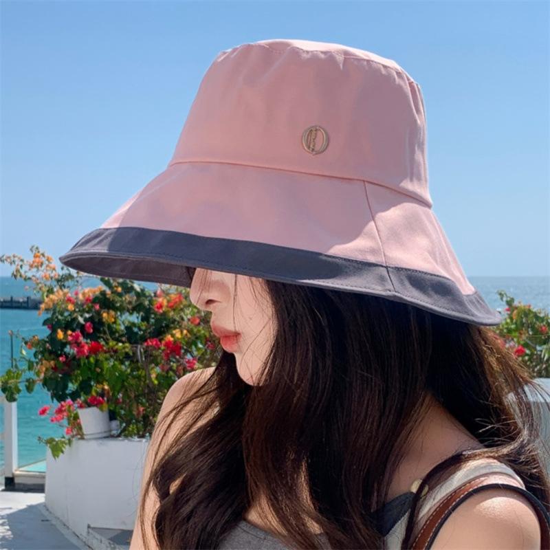 

Панама весна и лето высококлассное ощущение маленького лица сочетание цветов шляпа-ведро шляпа от солнца шляпа от солнца пляжная шляпа от солнца One Size розовый